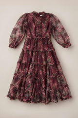 Mini Madrigal Dress in Merlot Floral