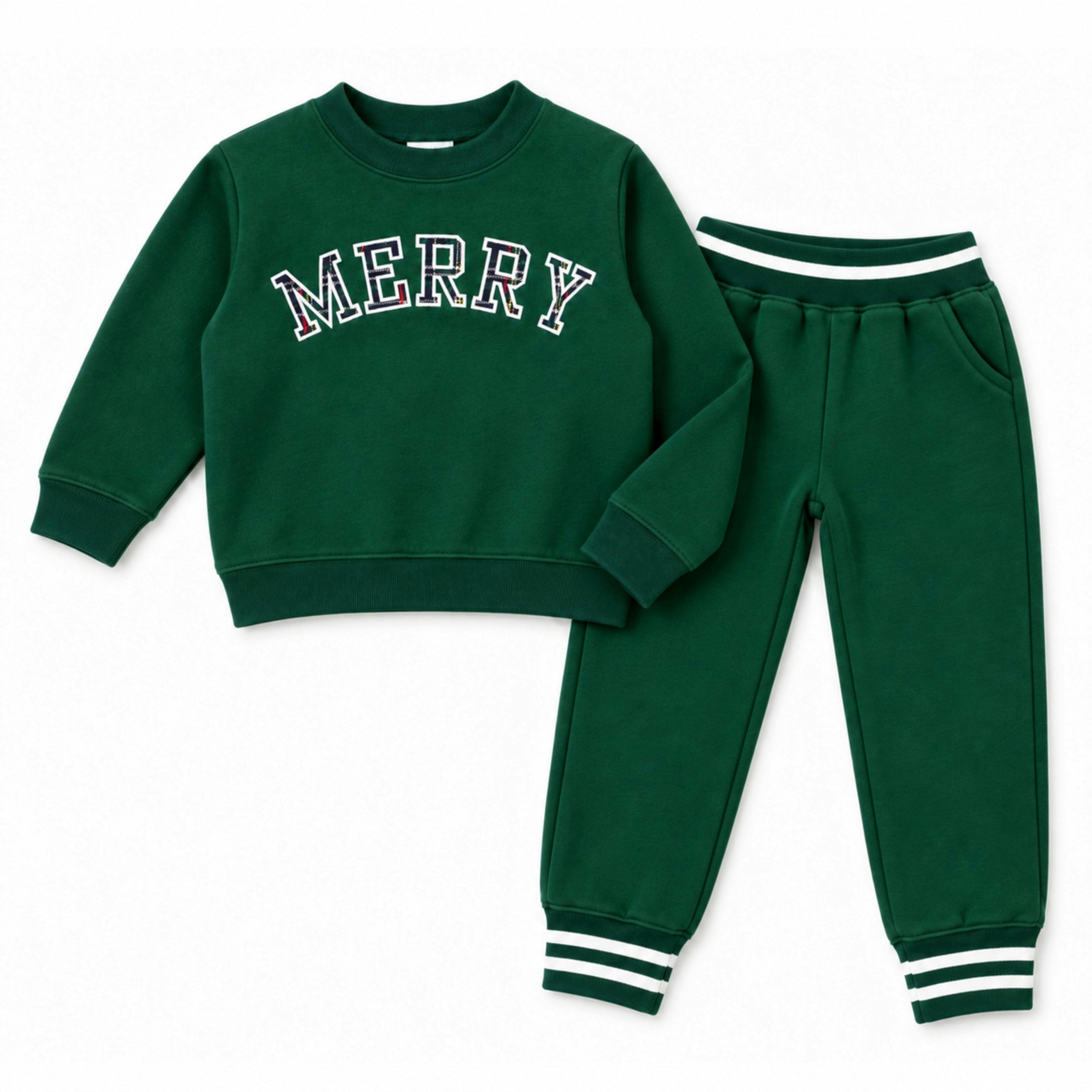 Merry Sweatshirt & Jogger Set, Green