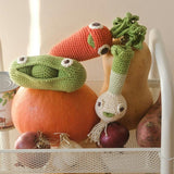 Peas, Carrot & Onion Gift Box 🥫👀 100% organic cotton crochet rattles