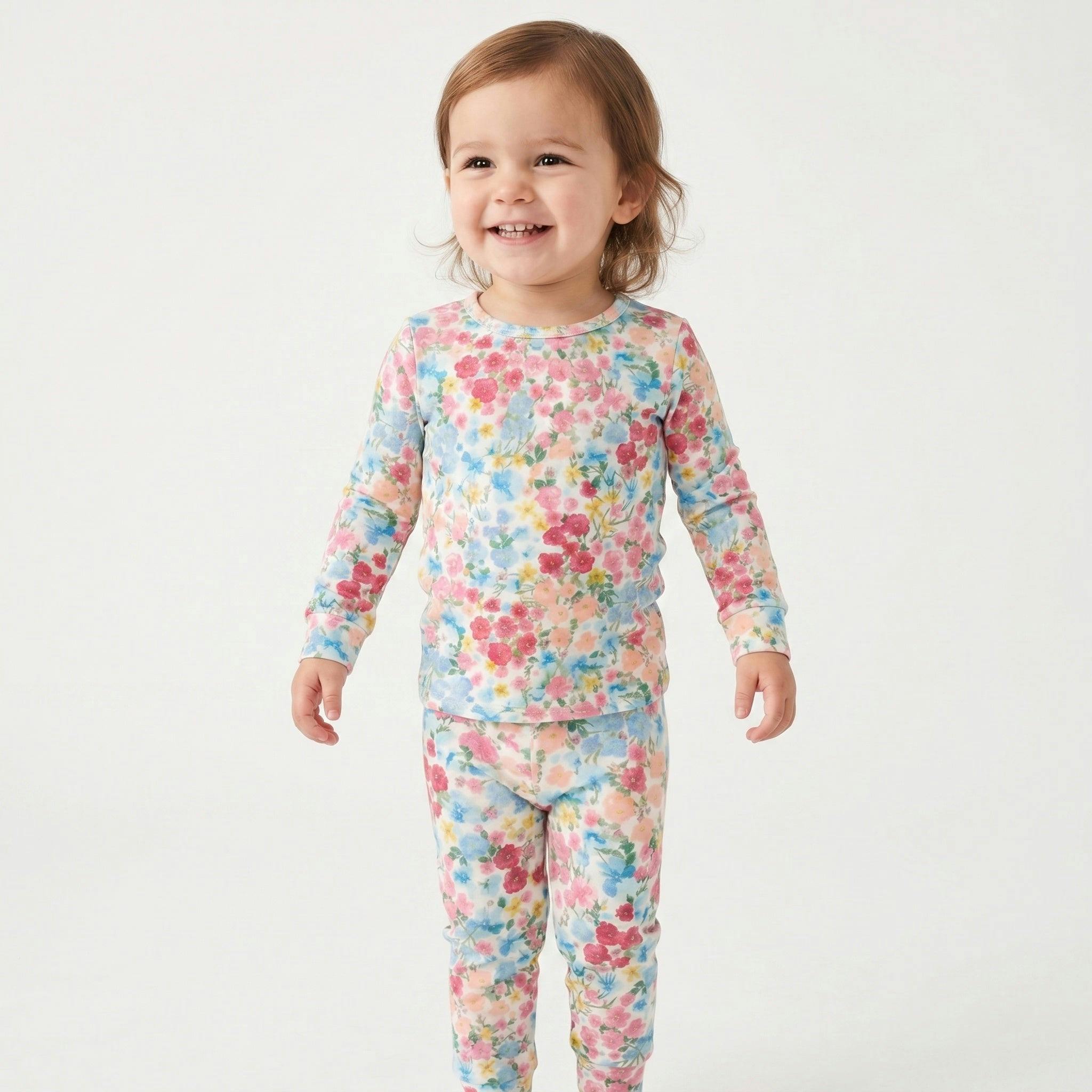 Petal Parade Long Sleeve & Pants Kids Pajamas