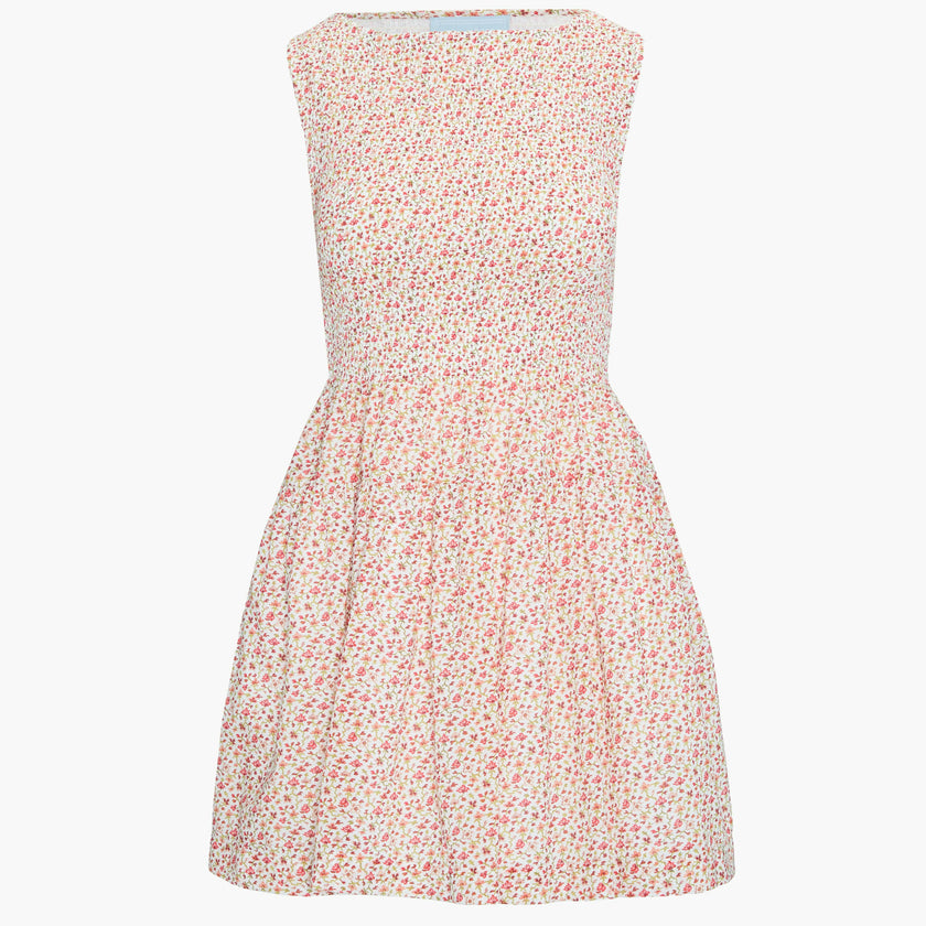 The Cosima Mini Nap Dress - Ivory Geo Ditsy