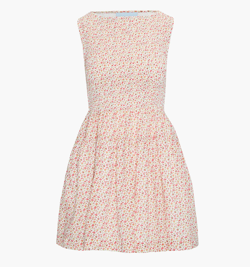 The Cosima Mini Nap Dress - Ivory Geo Ditsy