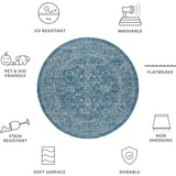 Courtyard Juniper Indoor/Outdoor Rug, Navy