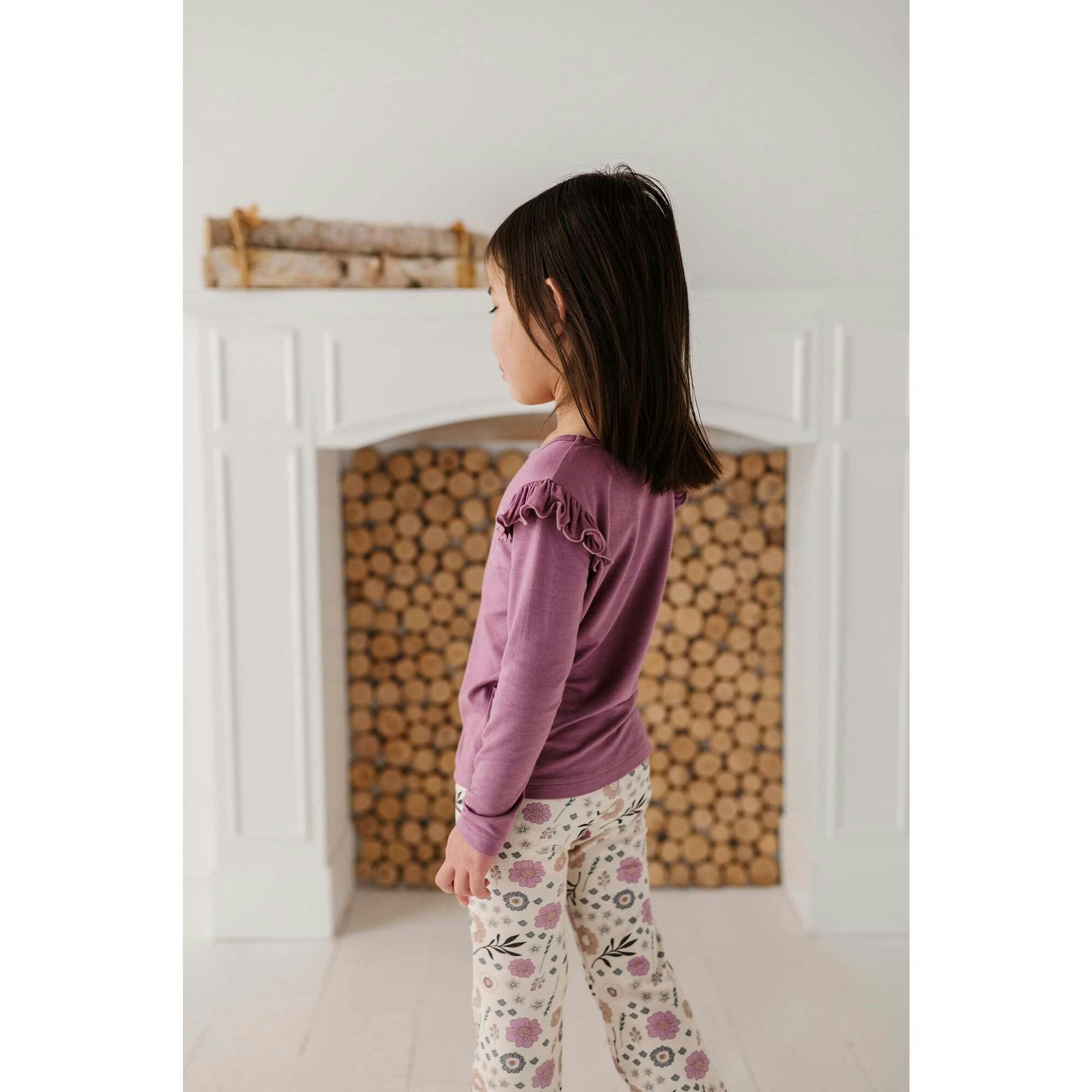 Girl's Long Sleeve Ruffle Top