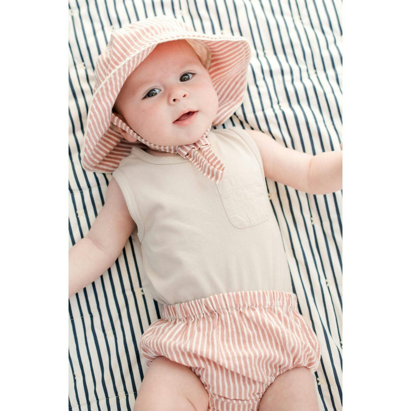 Seersucker Bucket Hat, Red