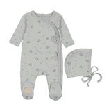 Scattered Blossoms Footie & Hat Set Barely Pink