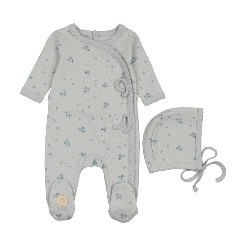 Scattered Blossoms Footie & Hat Set Barely Pink