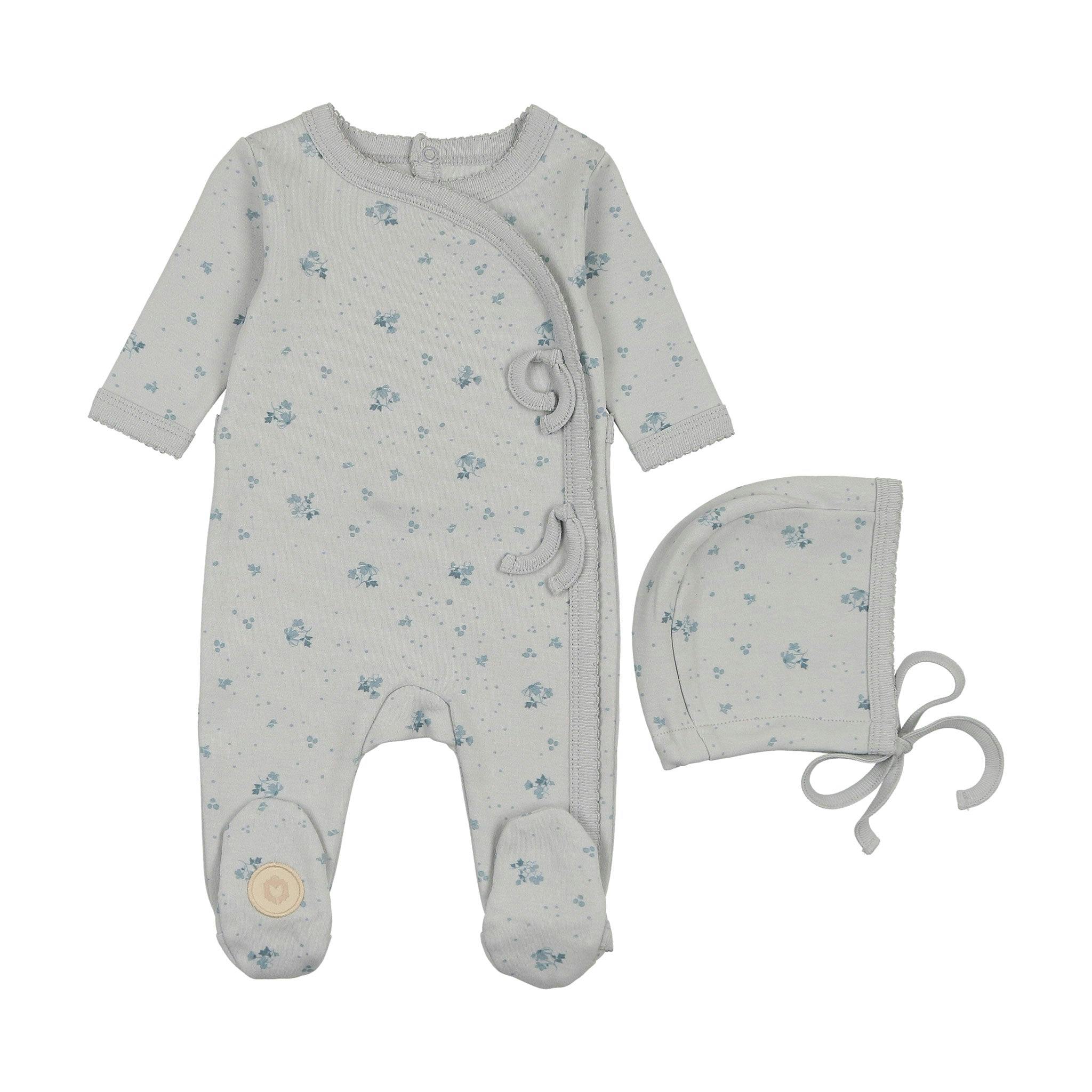 Scattered Blossoms Footie & Hat Set Barely Pink