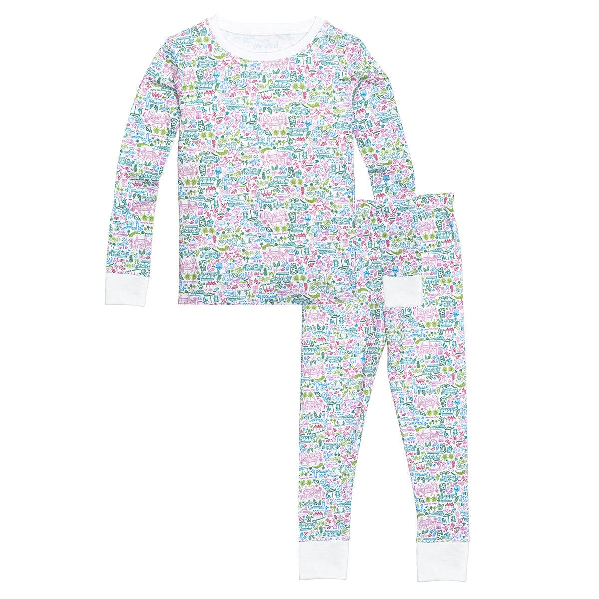 Palm Beach Two Piece Kids Pajamas