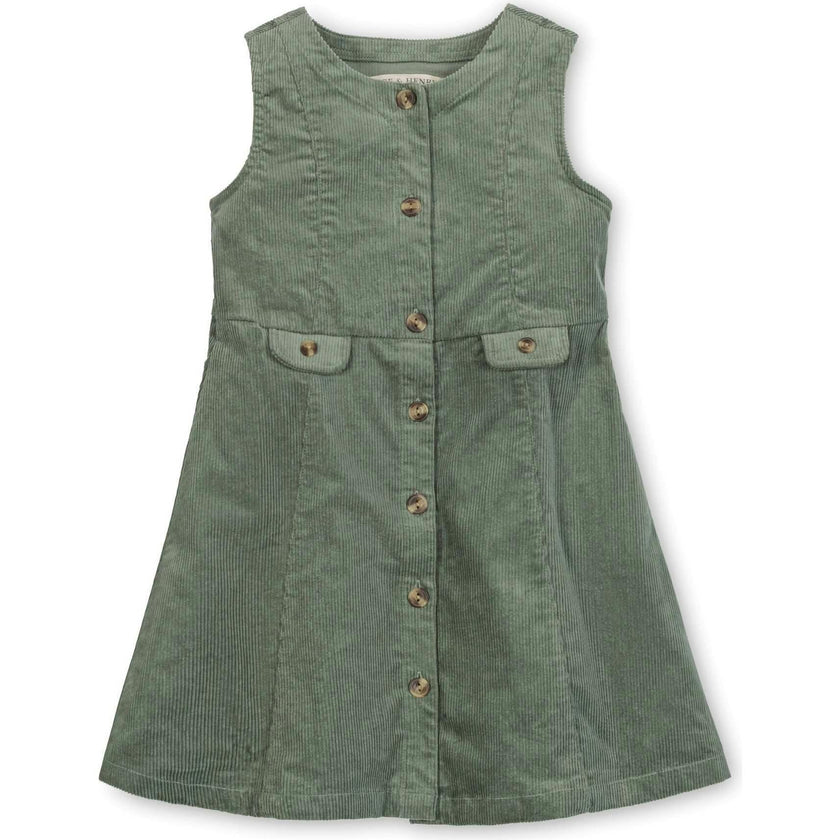 Organic Corduroy Button Front Jumper, Green