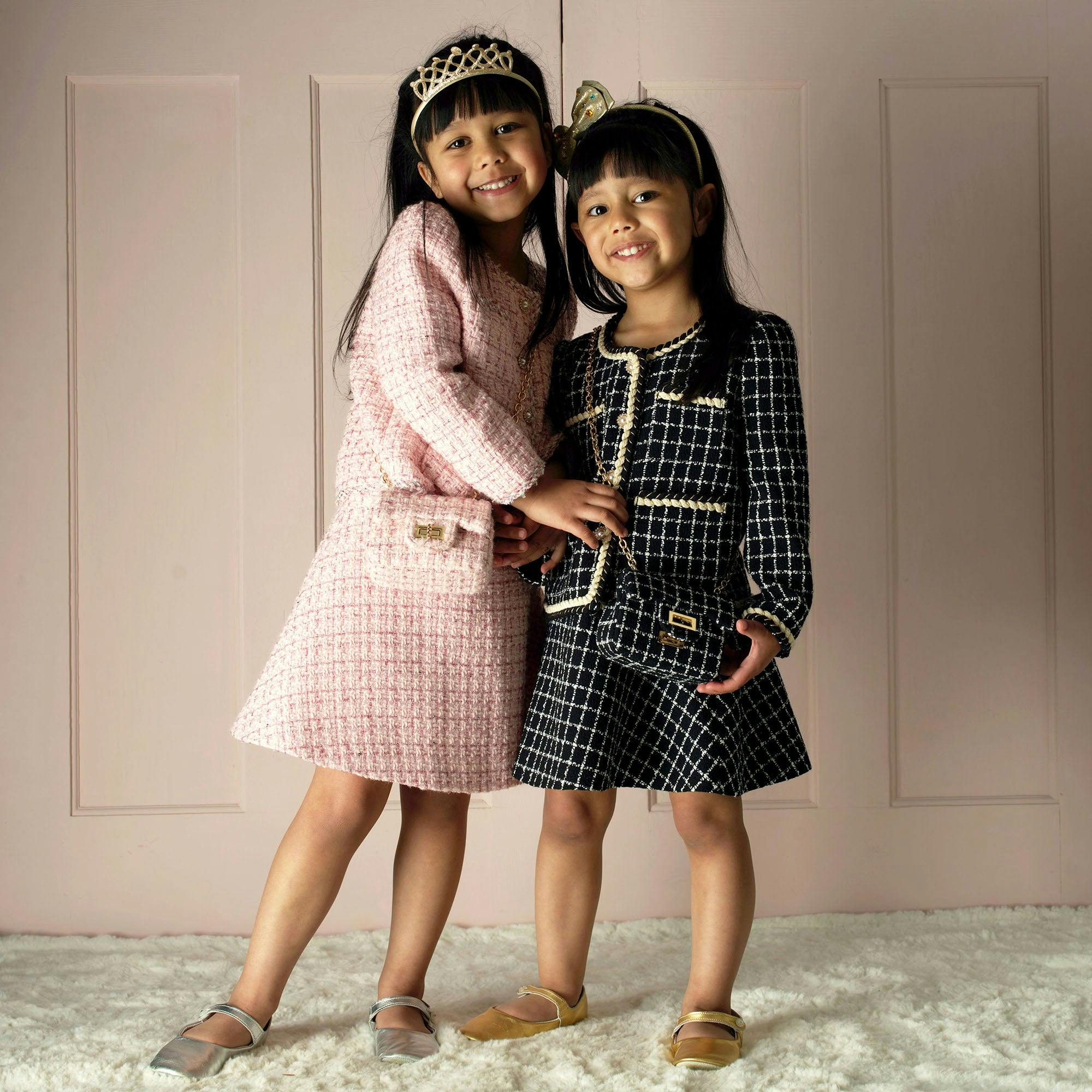 Check Tweed Jacket & Skirt Set
