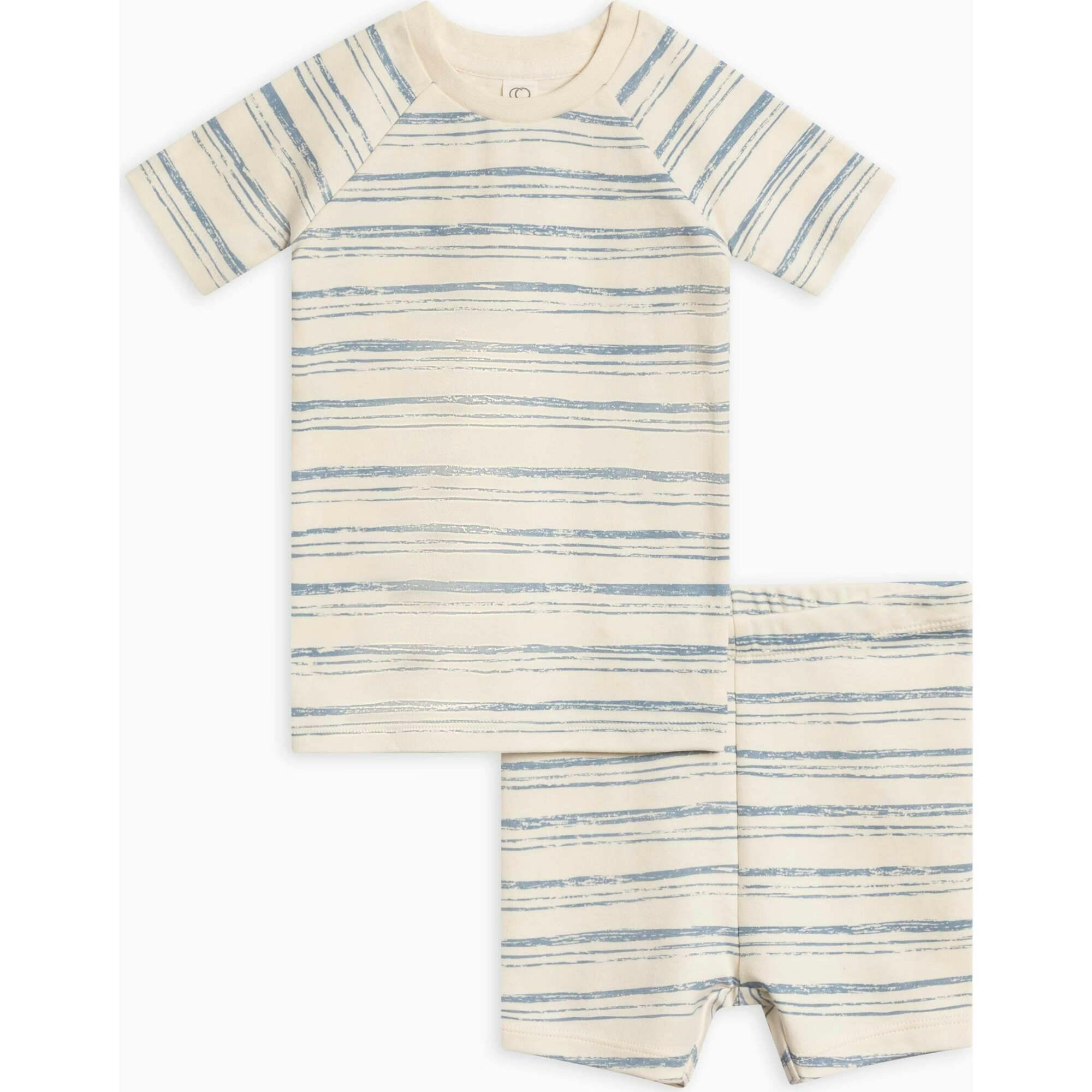 2-Piece Short Sleeve Jammie Set Wave Stripe / Rain