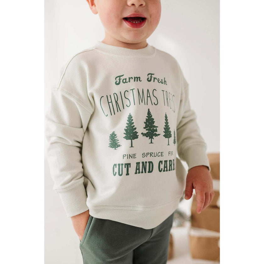 Boxy Sweatshirt Farm Fresh Christmas Trees