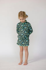 Kitt Set in Spring Mustard Flower In Navy/ Apple Check