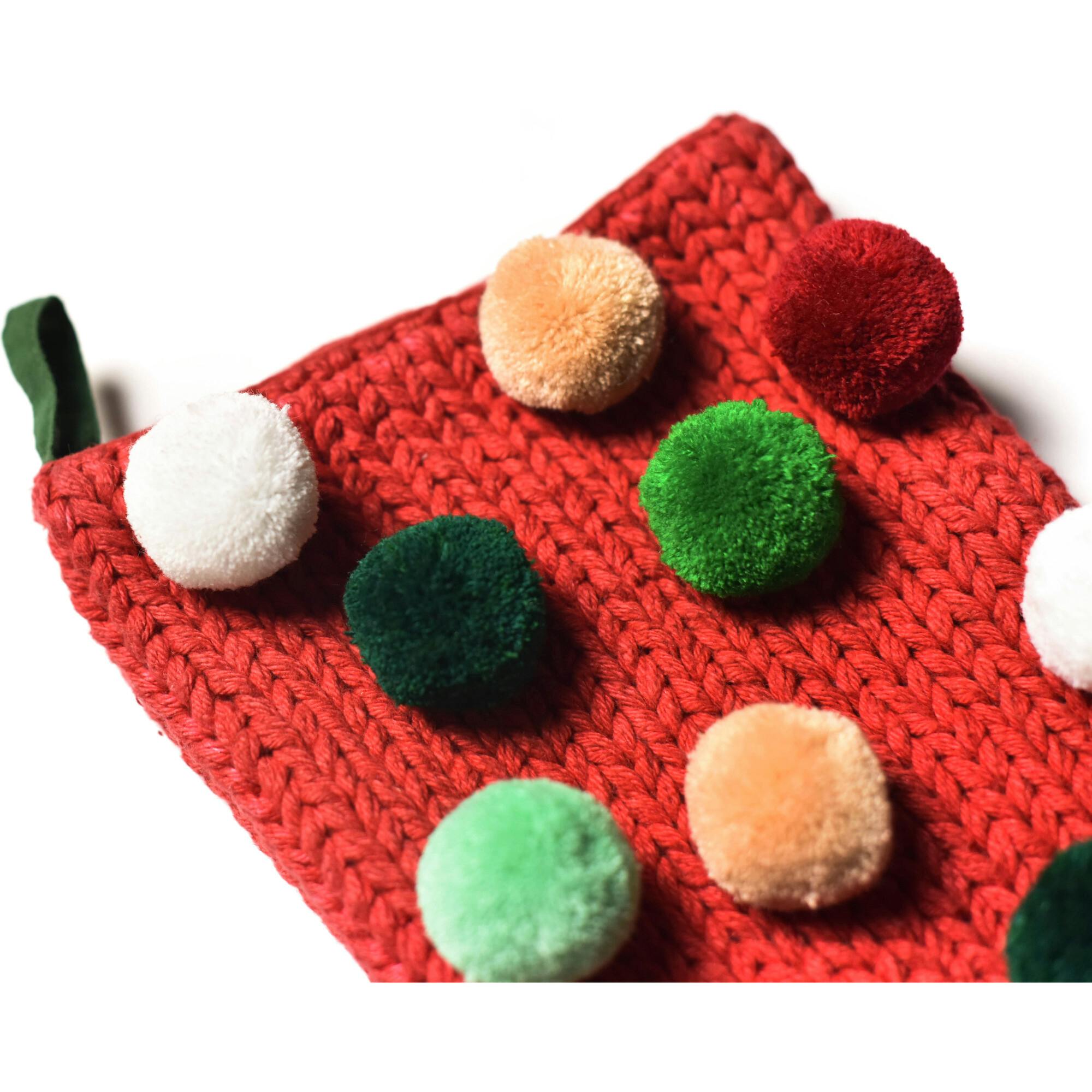 Christmas in the Village Pom Pom Stocking