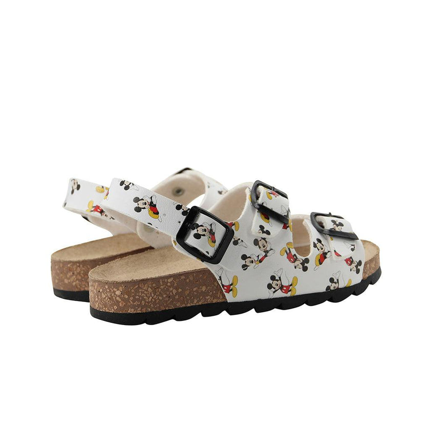 Mickey Mouse white double buckle sandal
