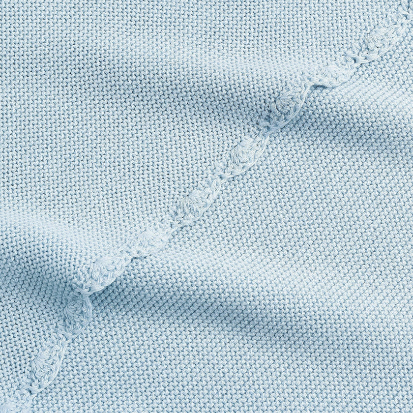 Cotton Knit Blanket, Blue