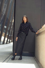 BLACK DENIM SKIRT
