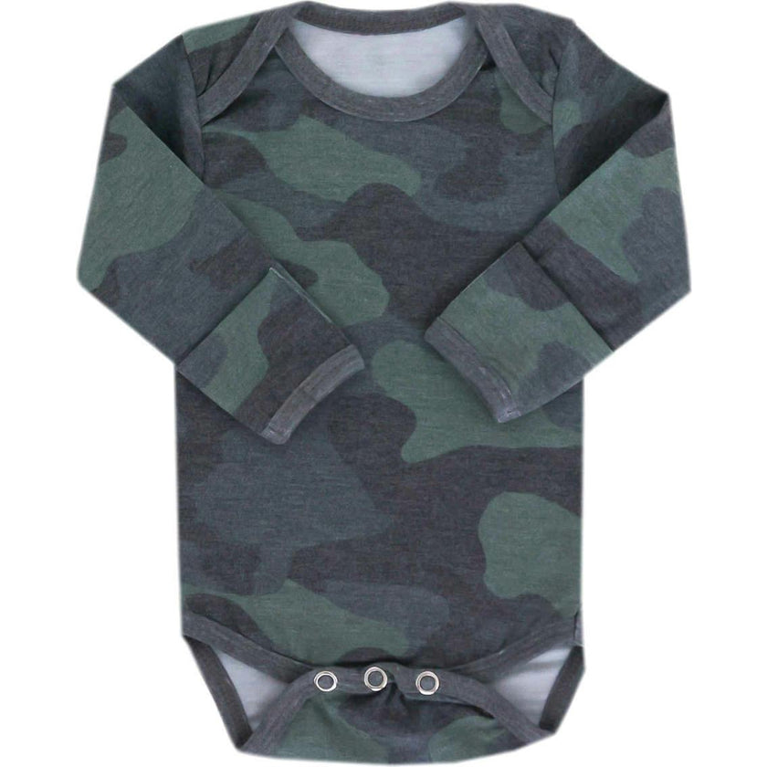 Ultra Soft Long Sleeve Overlap Shoulders Bodysuit, Prints