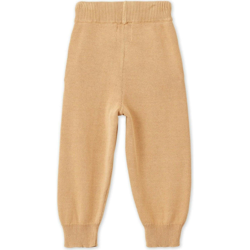 Organic Cotton Knit Joggers, Tan