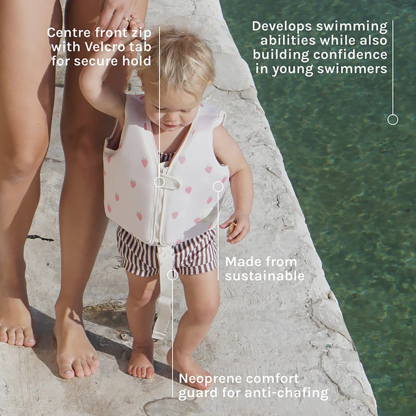 Kids Swim Vest: -3Y - Strawberry Sunshine