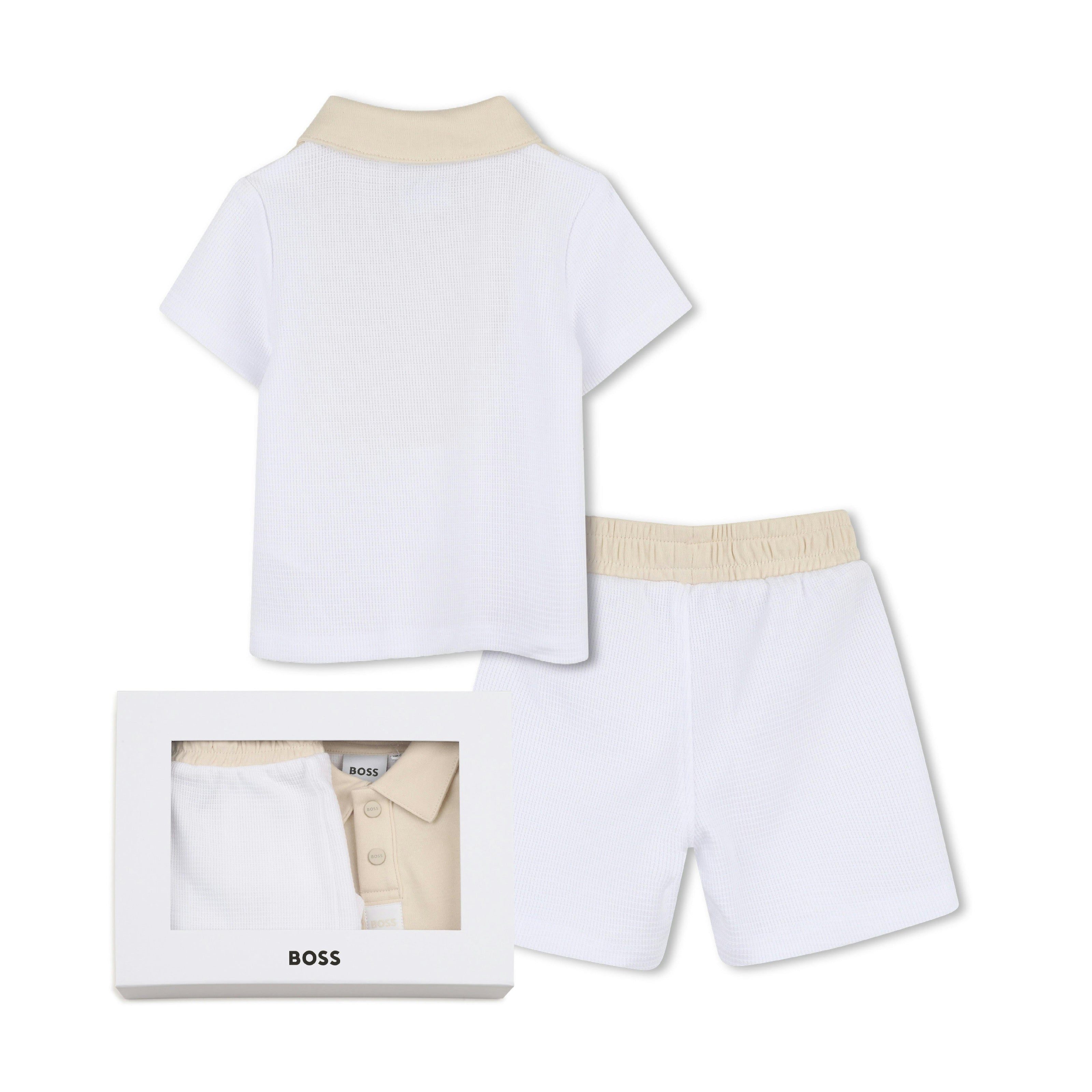 White & Beige Polo Baby Set