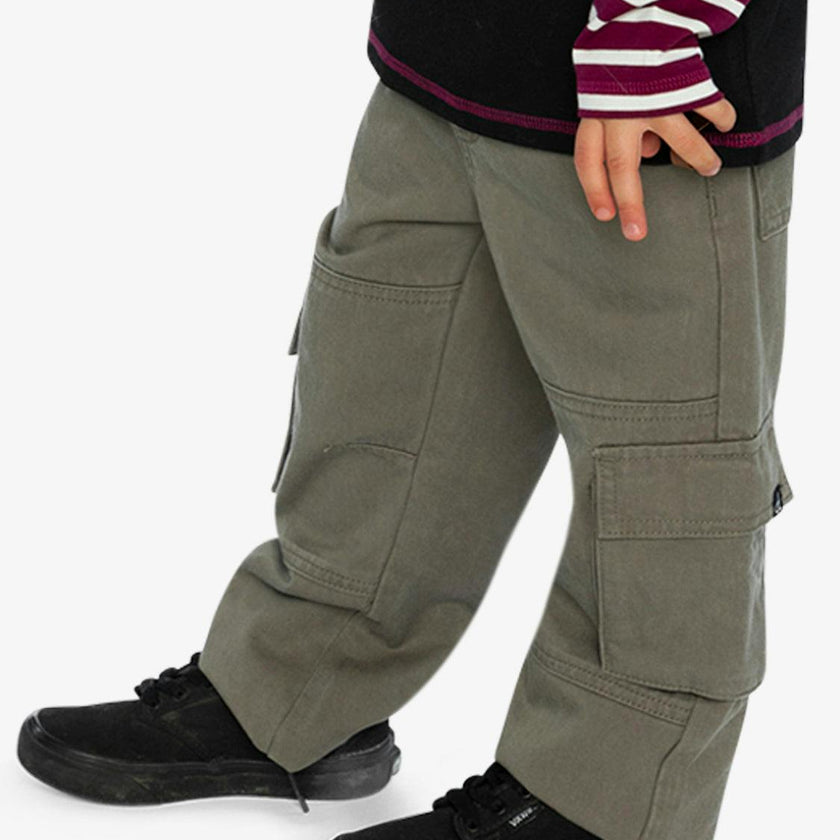 Twill Pants With Cargo Pockets Grey