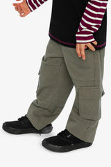 Twill Pants With Cargo Pockets Grey