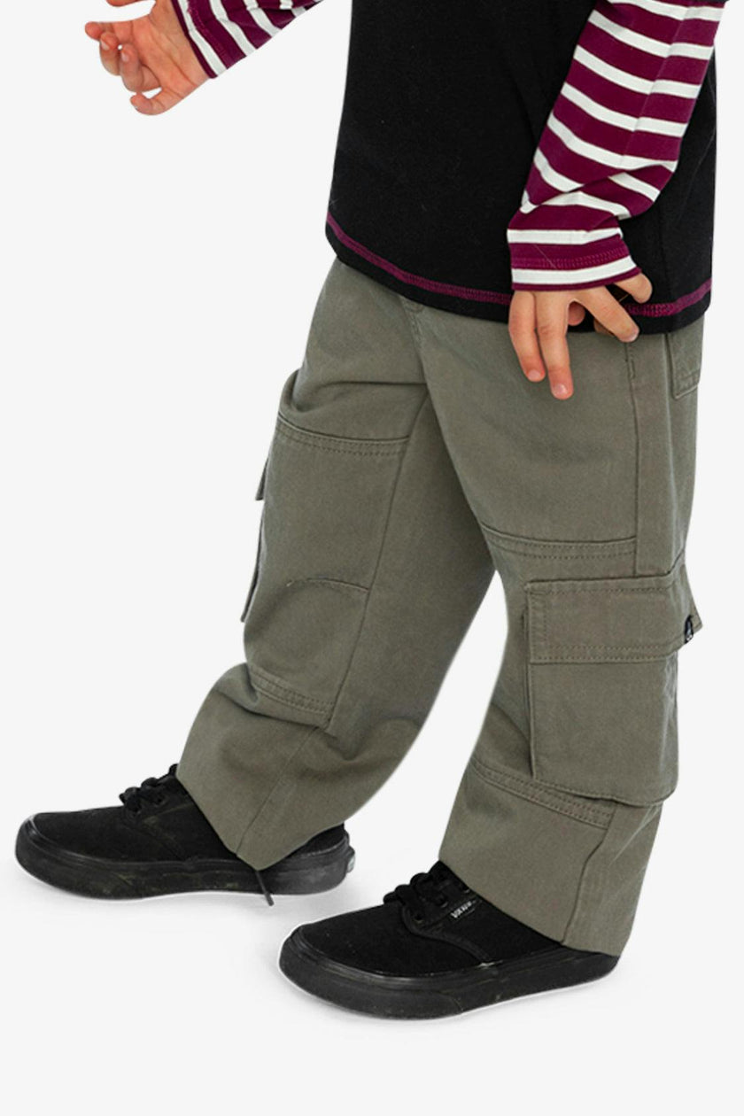 Twill Pants With Cargo Pockets Grey