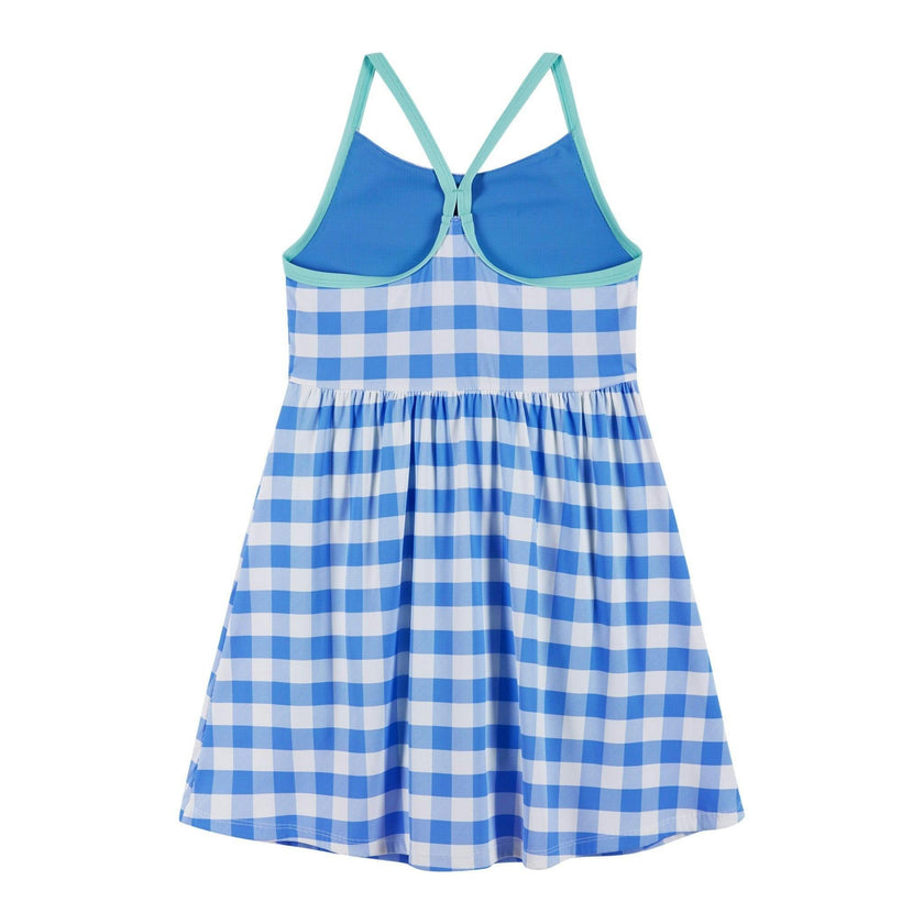Tween Girls Knit Skort Dress | Blue Gingham