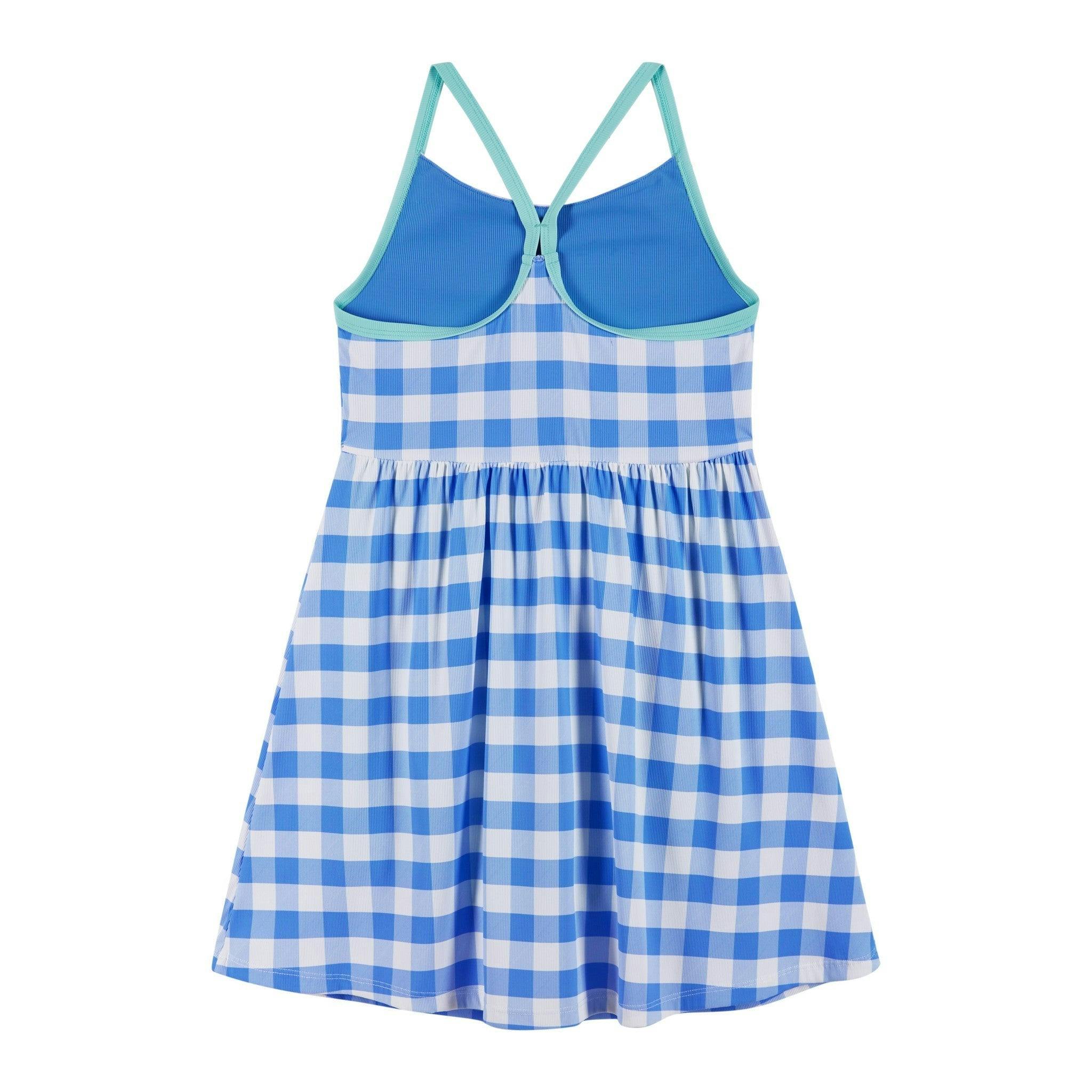 Tween Girls Knit Skort Dress | Blue Gingham