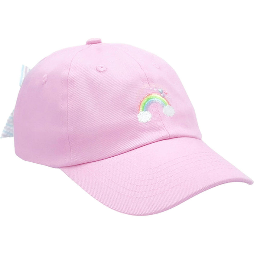 Rainbow Sparkle Bow Baseball Hat