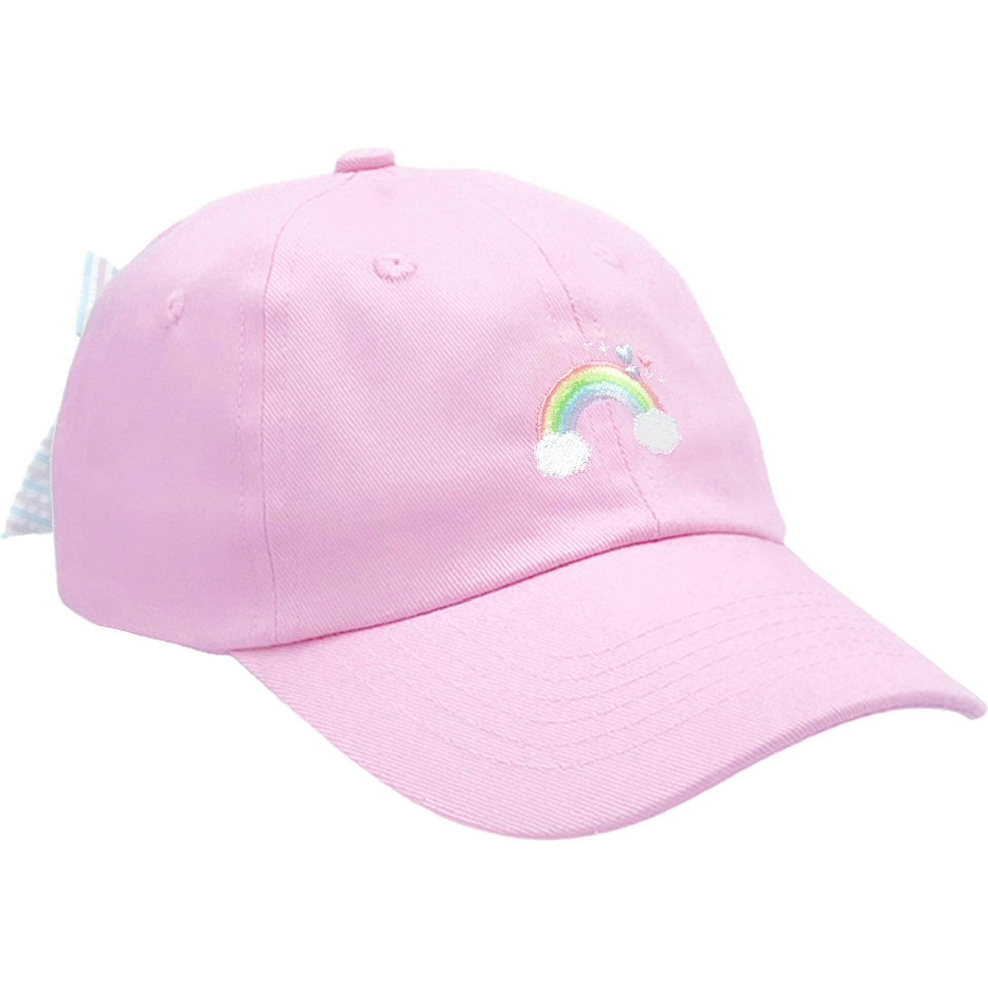 Rainbow Sparkle Bow Baseball Hat