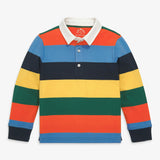 Kids long sleeve polo in rugby stripe