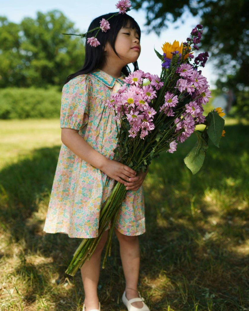 Beth Dress - Emma Floral Mint print