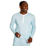 Men's Sky Blue Jersey Henley - Organic Stretch Cotton