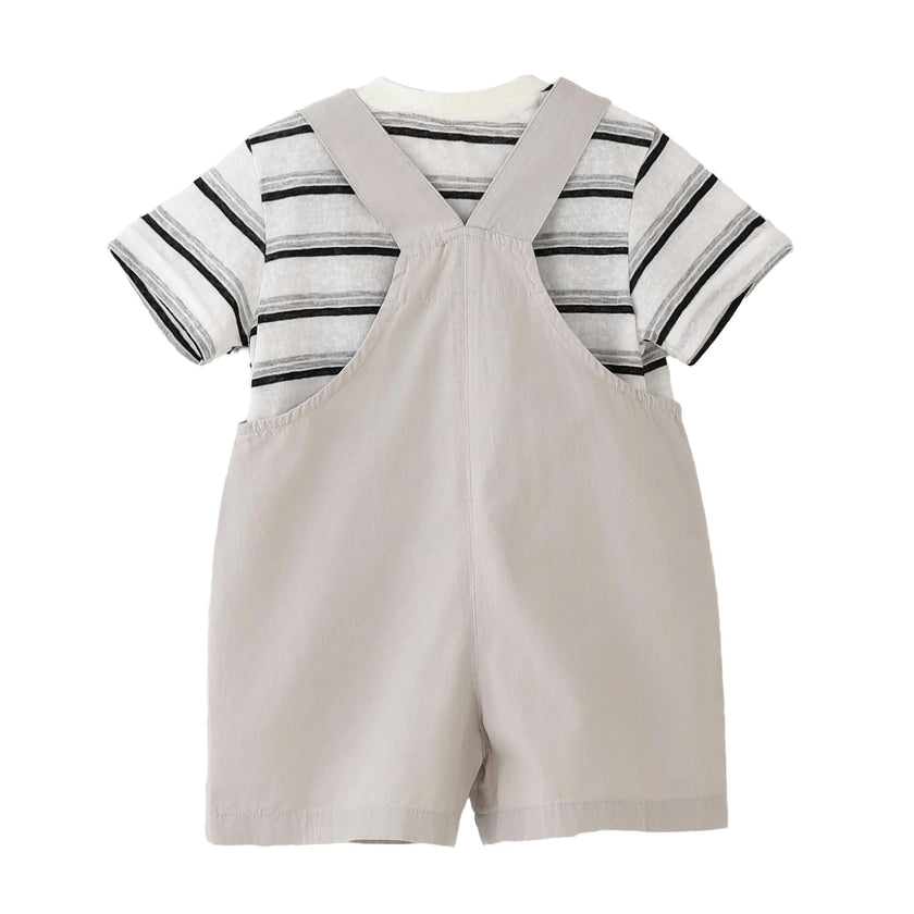 Beige Animal Overall Set