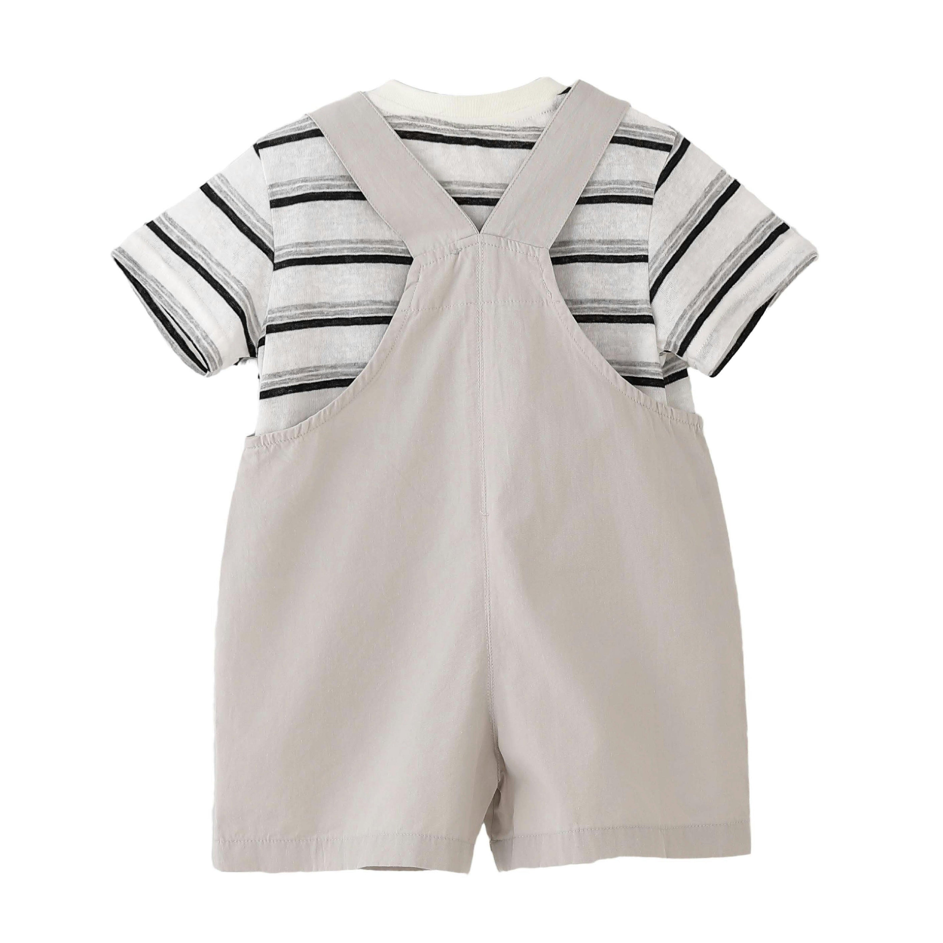 Beige Animal Overall Set
