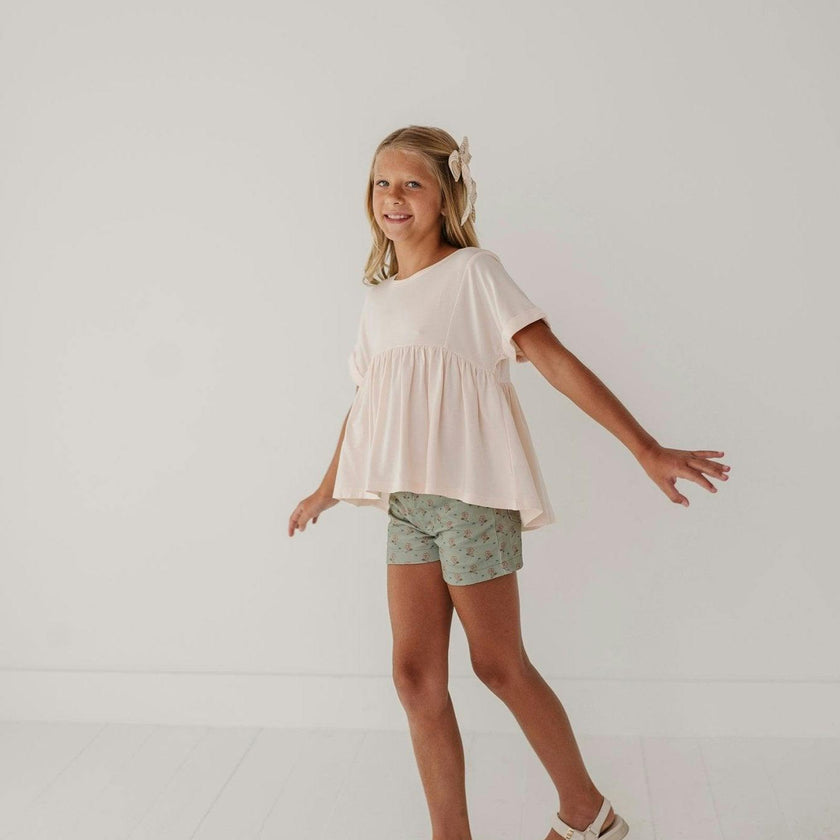 Girl's Printed Twill Shorts Ebba Viney Floral
