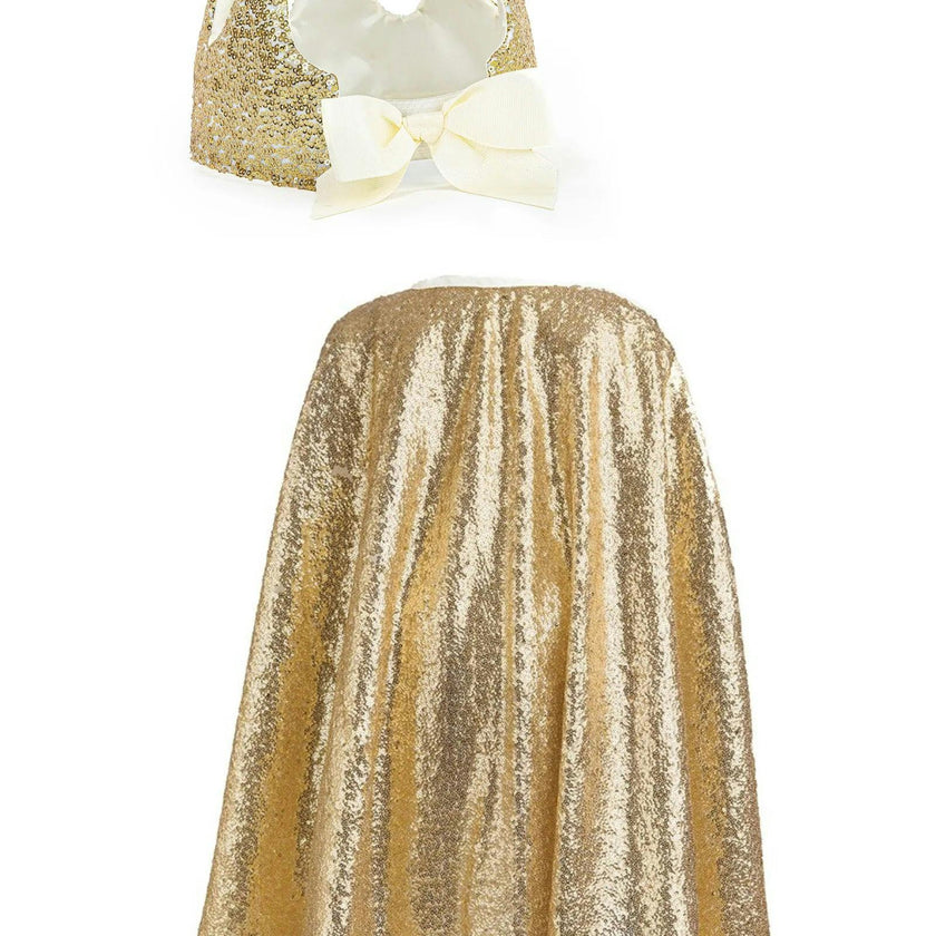 Precious Sequins "Gold" Cape & Crown Bundle