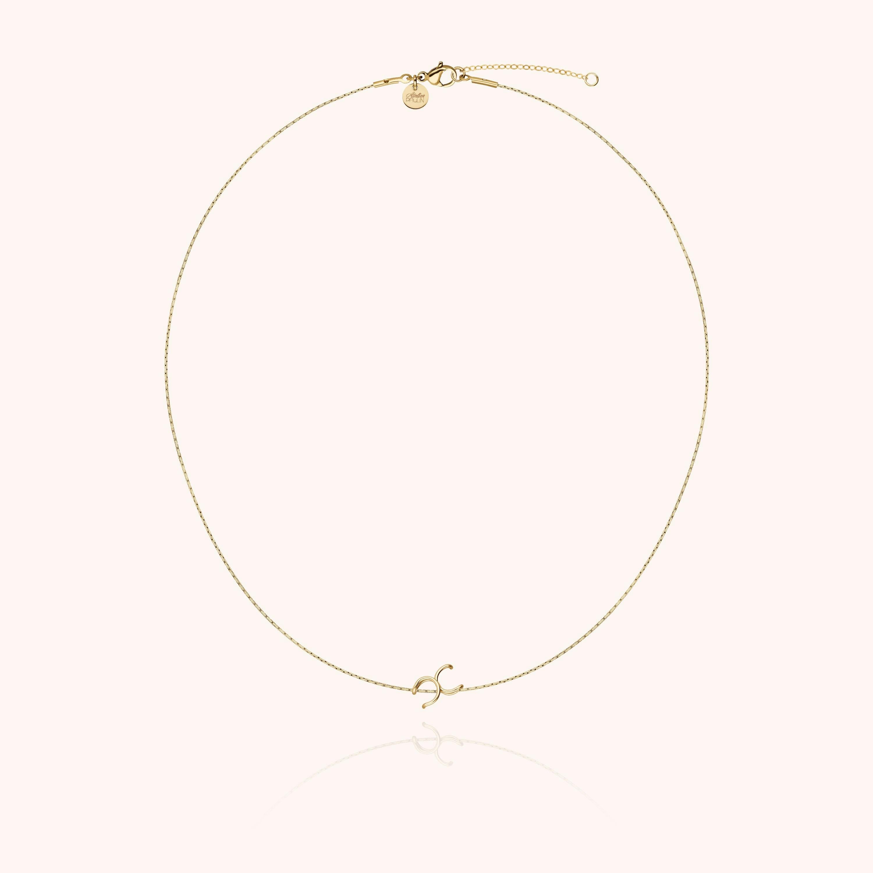 Initial Necklace, 14k Yellow Gold Filled