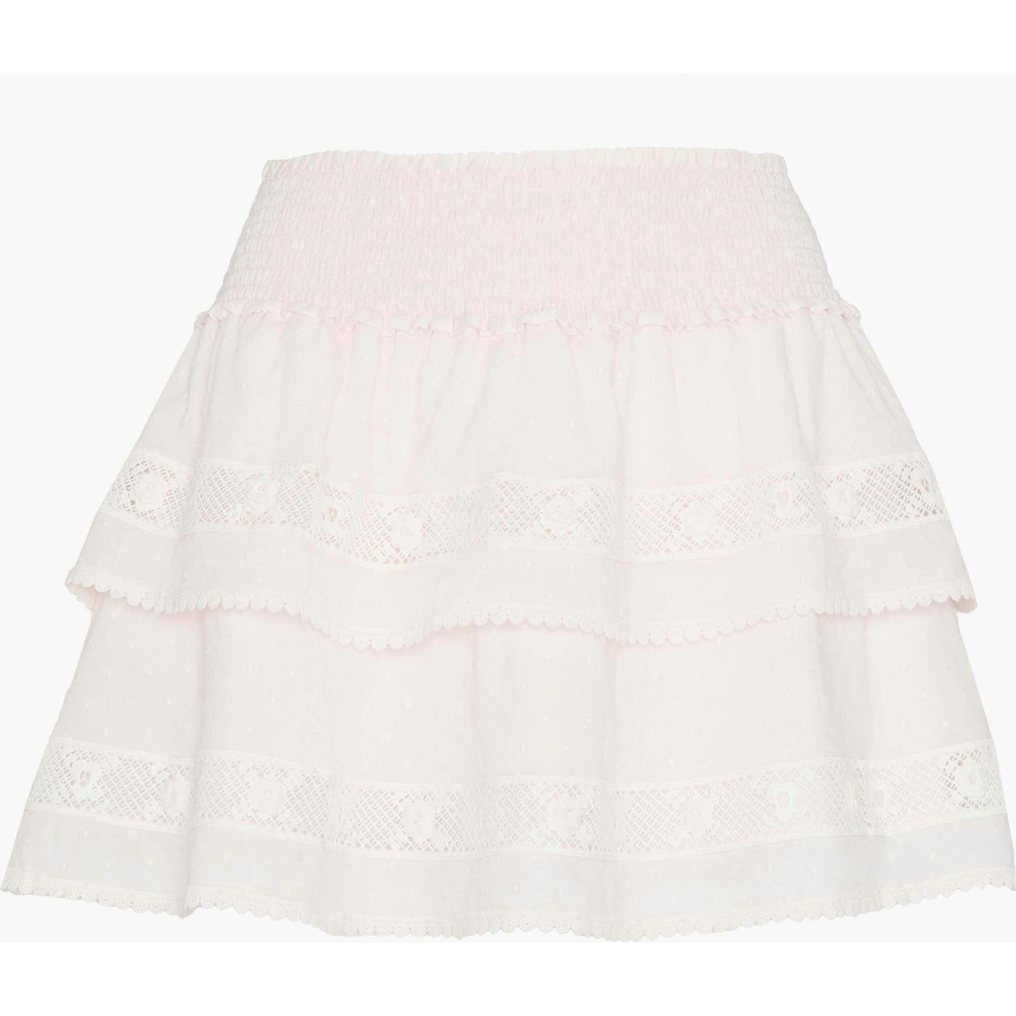 The Meena Skirt - Powder Pink Swiss Dot