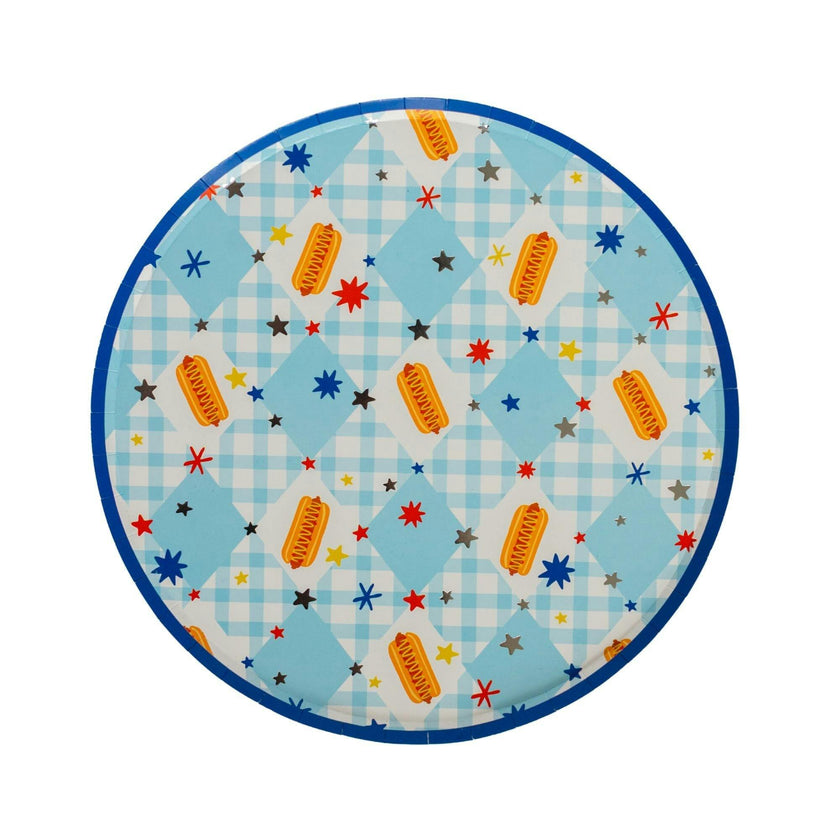 Patriotic Hot Dog Dinner Plates