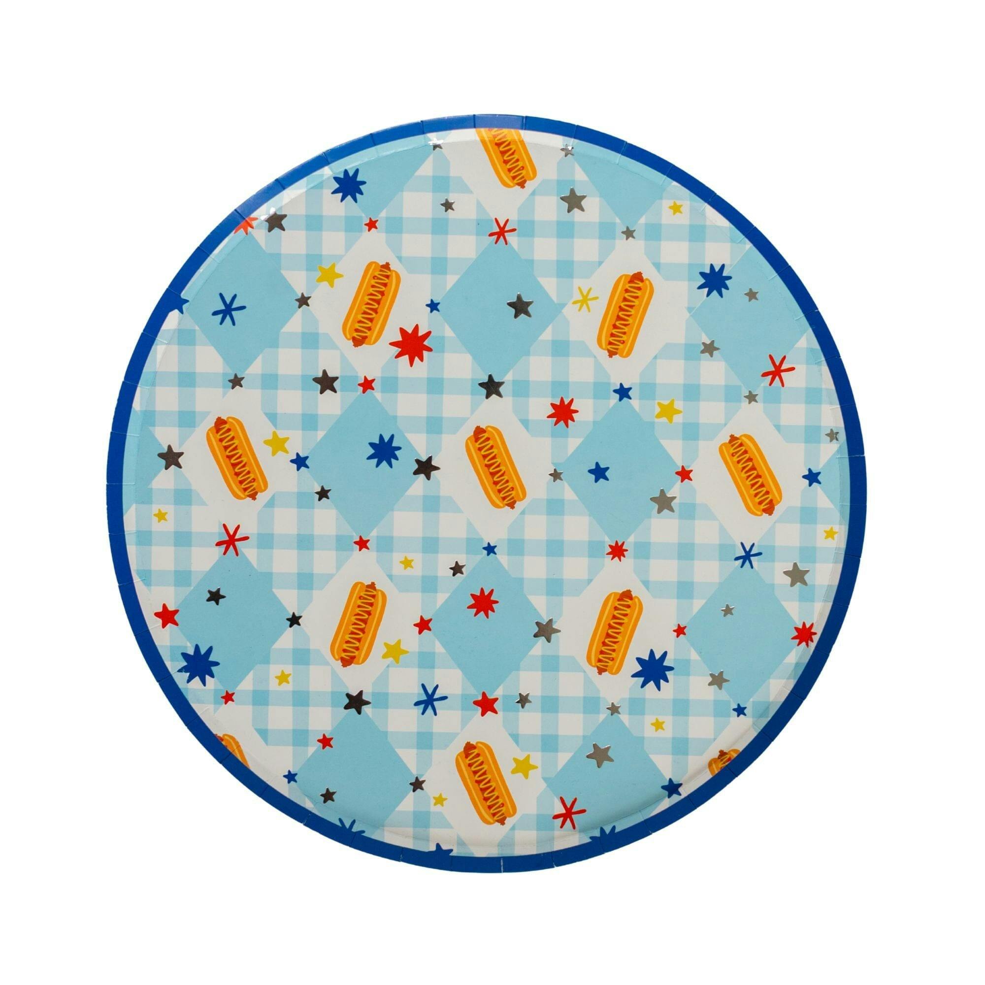 Patriotic Hot Dog Dinner Plates
