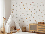 Peel & Stick Fabric Wall Stickers - Abstract Shapes (Earth