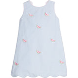 Embroidered Bow Back Dress - Watermelon