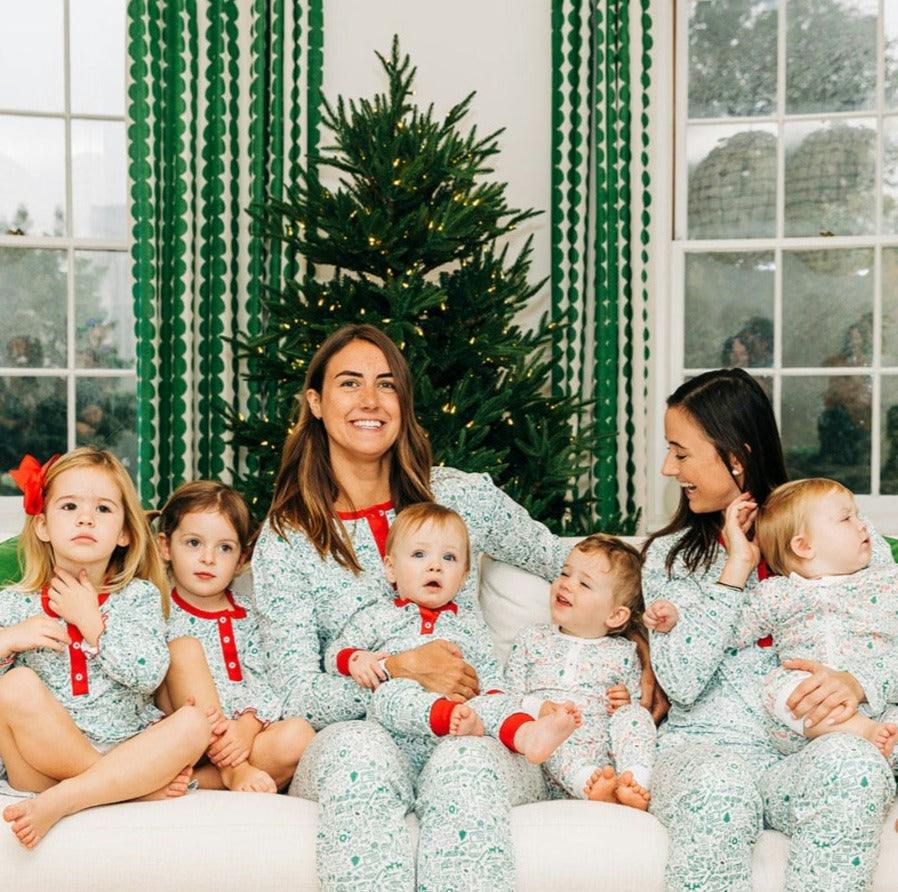 North Pole Christmas Two Piece Kids Henley Pajamas