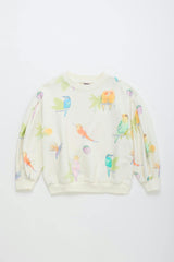 BIRDS SWEATSHIRT CLOUDY WHITE