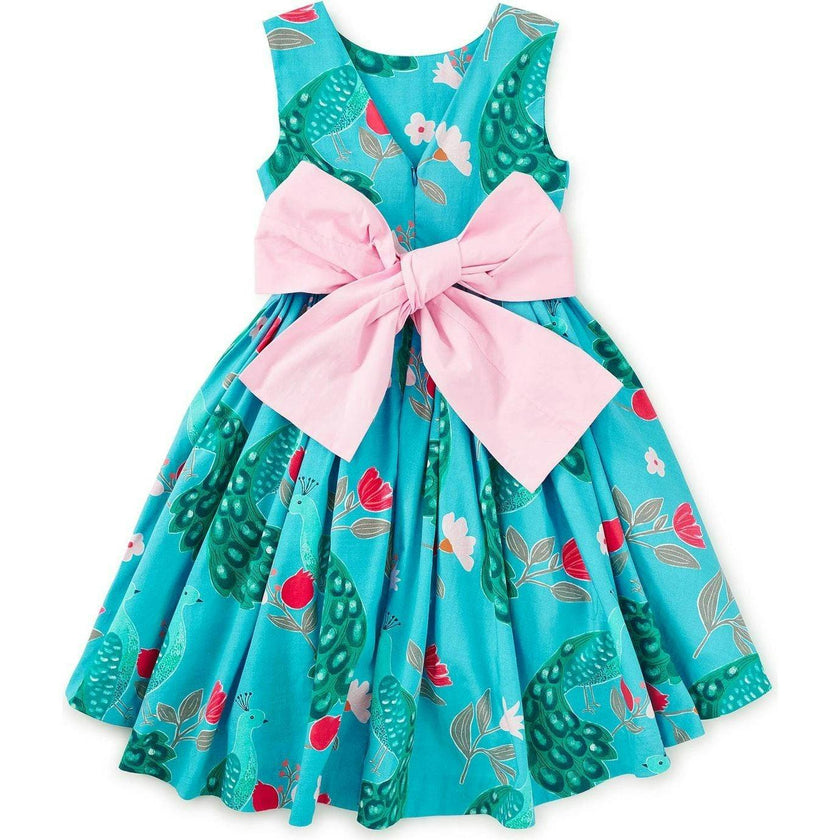 Sleeveless Hi-Lo Sash Dress, Blue