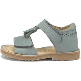 Flo Leather Velcro Tassel Sandal, Green